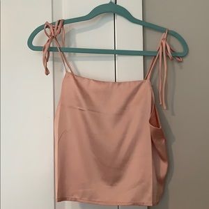 Satin rose tank top